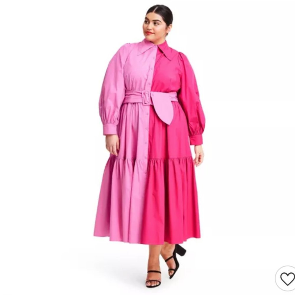 Christopher John Rogers x Target Pink Shirt Dress - Picture 3 of 3